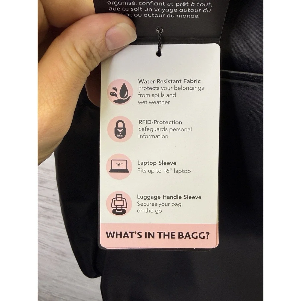 Baggallini Unisex Tribeca Expandable Laptop Backpack Black